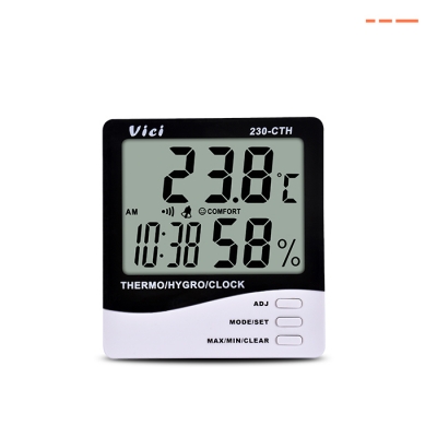230-CTH Digital Thermo Hygro Meter, Clock/Date function, Max/Min temperature humidity memory functions.