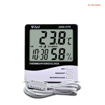 230A-CTH 数字温湿度表，远距离测量，时钟、日期功能，最大值、最小值温湿度储存功能。