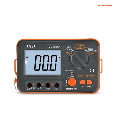 VC4105A Earth Reststance Tester, 3 wires Earth Resistance tests, 2 wires simple Resistance tests, Earth voltage test.