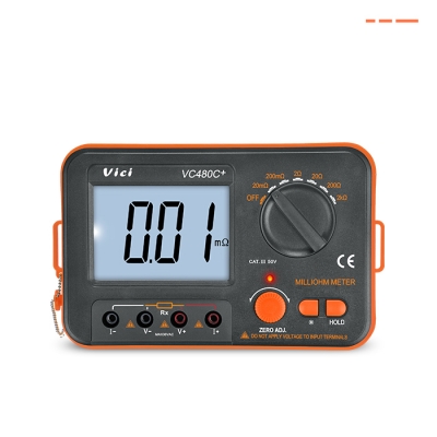 VC480C+ Low Resistance Tester, 4 wires testing, Large 0.01m ohm to 2k ohm range, Accurately measure the contact resistance of conductors, electric heating elements and welding points.
